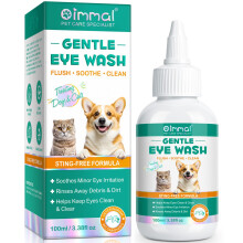 YijiaXingzhou Dogs & Cats Eye Drops for Infection, 100ml Tear Stain Remover, Dog Eye Wash Clear Solution to Flush and Soothe Eye Irritations, Gentle