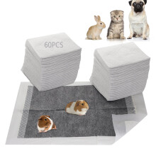 PEFAVPRO Guinea Pig Pee Pads, Disposable Rabbit Cage Liners, Charcoal Odor Controlling Absorbent Waterproof Pee Pads for Hamster, Bunny, Ferret, Chin