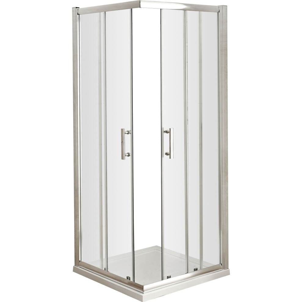 Balterley Contemporary Square Corner Entry Shower Enclosure - 6Mm Safety Glass - 800Mm - Chrome