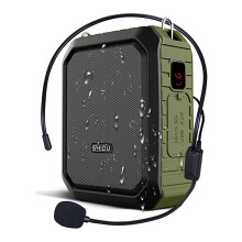 Portable Voice Amplifier, SHIDU Personal Voice Amplifier 18W with Wired Microphone Headset Waterproof Bluetooth Speaker Rechargeable PA System for Ou
