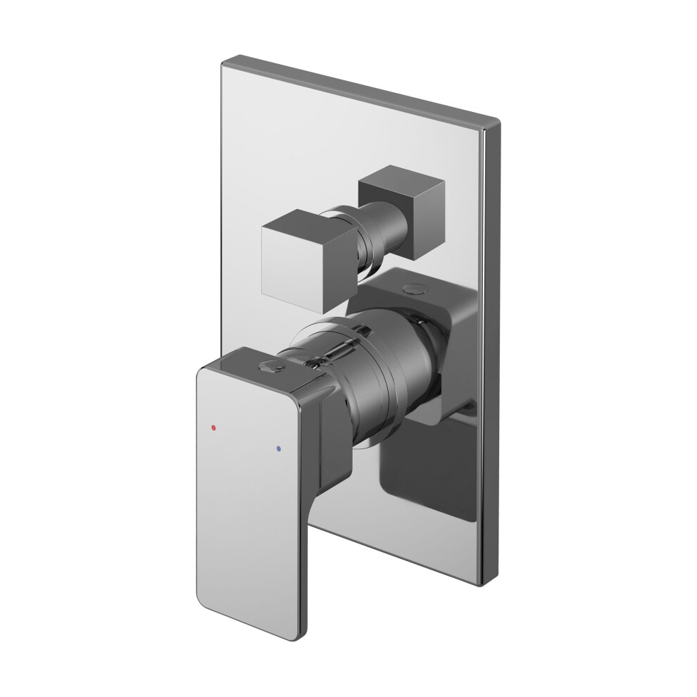 Balterley Swinscoe Square Concealed Manual Shower Valve With Diverter (2 Outlets) - Chrome