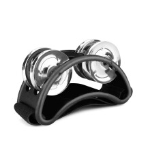 Flexzion Foot Tambourine Percussion with Double Row Steel Jingles - Foot Shaker Musical Instrument Drum for Party Shoes Gift Singer Vocalists Cajon &
