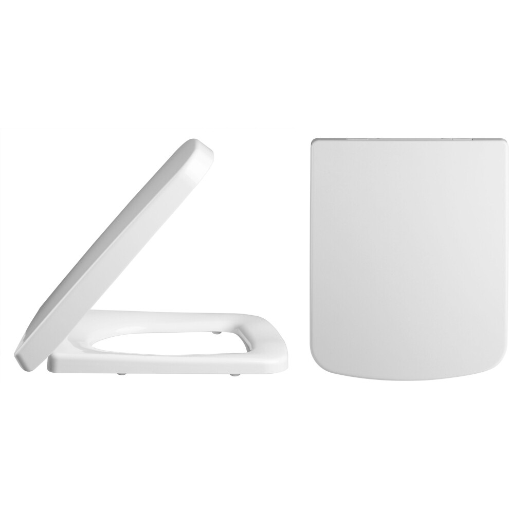 Balterley Square Top Fix Soft Close Toilet Seat With Squared Edge - White