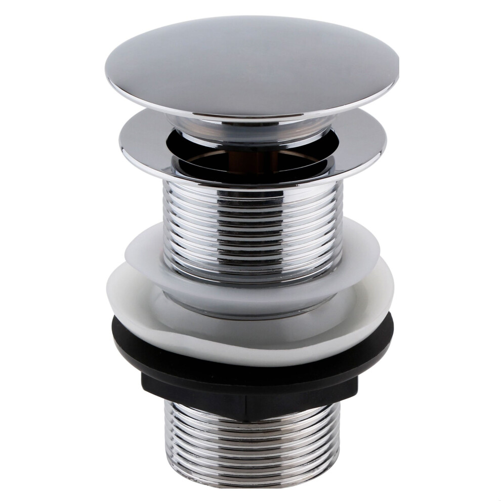 Balterley Round Push Button Basin Waste Unslotted - Chrome