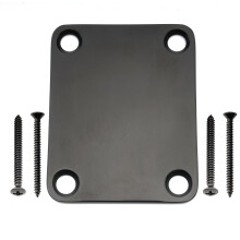 Musiclily Pro 4-Bolt Steel Neck Plate for Stratocaster Telecaster Electric Guitar or Bass, Black