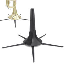 Agatige 18x30.5cm/7.1x12.0in Trumpet Flute Stand, Trumpets Bracket Foldable Tripod Stand Orchestral Instruments Portable Support Holder with 5 Legs f