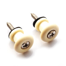 Guitar Anatomy Acoustic Guitar Strap Buttons Vintage Style Pair - Cream