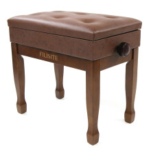 FILISITE Adjustable Height Piano Stool Bench PU Leather Cushion Wooden Keyboard