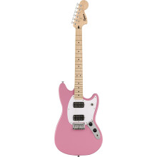 Squier by Fender Sonic Mustang HH Electric Guitar, Maple Fingerboard, White Pickguard, Flash Pink, Comes with Free Virtual Lessons