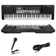 61 Keys keyboard piano Music Teaching Piano keyboard With Microphone, USB Cable, Portable Electronic Keyboard,Gift for Beginner boys and girls(Black)