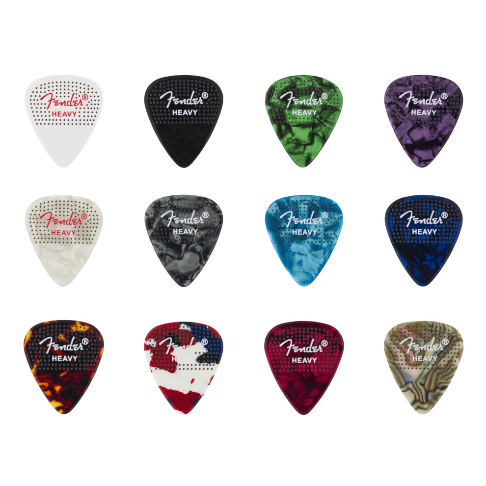 Fender 351 Dotted Celluloid Picks, 12-Pack, Heavy