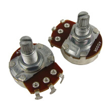 Musiclily A500K Metric Split Shaft Pots Audio Taper Potentiometers for Electric Guitar Bass (Set of 2)
