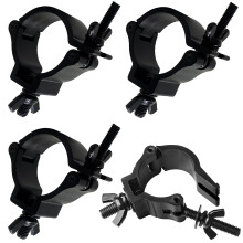 Half Coupler, QNLEMON 4PCS Aluminum Alloy Hook Clamp Stage Lighting Clamp Load 100kg fit Pipe 48-51mm for Par Light Spotlight Stage Moving Head Light