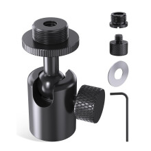 Etour Ball and Socket Head Microphone Adapter, All Metal, 360 Swivel