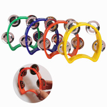 4Pcs Portable Double Row Tambourine Portable Mountable Tambourine Lightweight Half Moon Drum Kit Hand Held Half Moon Drum Kit for Musicians Singers B
