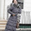 (L, Grey) Winter women's down coat clothes cotton-padded thickening long jacket down plus size 1