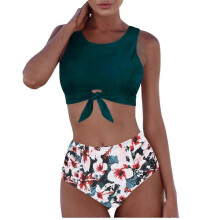 (XL, Green) Women's Fashion Bikini Set Swimsuit Two Piece Printing Sling Swimwear Beachwear