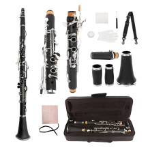 Yinfente Professional Clarinet Ebonite Wood G Key Flat Clarinet 2 Barrels With Case Cloth Reed Accessories (G-key)