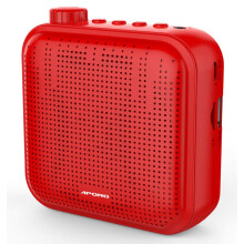 Voice Amplifier, 12W Rechargeable PA system (1200mAh) With Wired Microphone for Teachers, Tour Guide and more (Red)