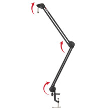 Gator Frameworks Deluxe Desk-Mounted Broadcast Microphone Boom Stand for Podcasts & Recording (GFWMICBCBM2000)
