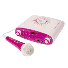 Easy Karaoke EKG88B Portable Bluetooth Karaoke Machine comes with 1 x microphone, Headphone socket and AUX for MP3 playback - Pink