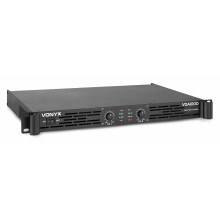 Vonyx VDA1000 DJ PA Amplifier - 1000W (2x500W) Class-D Power Amp with XLR Jack Combi Inputs, NL-4 Speaker Outputs, Compact 1U 19" Rack Mountable for