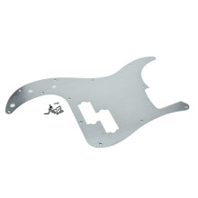 Dopro 13 Hole Left Handed Modern-Style Metal Aluminium Anodized Precision Bass P Bass Pickguard for American FD P Bass Silver
