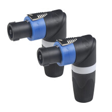 wecan 2 Packs 4 Pin Right Angle Speaker Plug Speakon Connector, Speaker Jacks and Connectors Nl4fx Speakon Cables, Nl4fc Male Female Converter Nl2fx