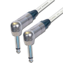 Designacable 0.25m Custom Length Silver Solder Right Angle FX Patch Lead Cable - White