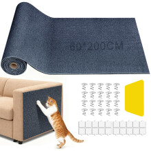 Litrue 60 x 200cm Cat Scratching Mat Thickened Self-Adhesive Anti Scratch Furniture Matt for Cats DIY Cuttable Climbing Pad Scratcher Protector for W