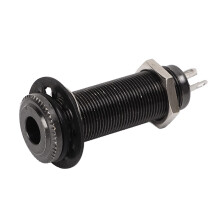 Electric Guitar Threaded Jack Replacement, Stereo Copper Guitar Bass 1/4" Barrel Jack Cylinder Straight Input Output Jacks with 3 Pins Stereo or Mono