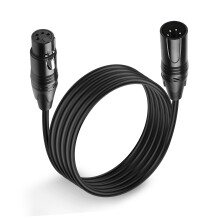 MEIRIYFA XLR 4 Pin Male to Female Power Supply Cable - Balanced Extension Patch for DSLR Camera Monitor - Black, 1.8M