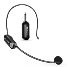 Bietrun Wireless Microphone Headset with 1/4'' Plug, 165ft Range, UHF Wireless Headset Mic & Handheld Mic 2 in 1, for Karaoke, PA System, Teaching, F