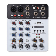 Citronic | Q-PAD Compact Mini Mixer With USB/Bluetooth/MP3: Versatile Connectivity, Professional Audio Quality, Portable Design, Integrated USB Inter