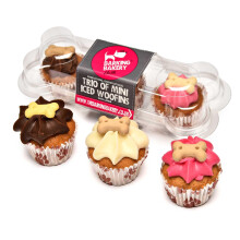 The Barking Bakery Trio of Mini Iced Woofins - 3 Little Cupcakes for Dog Doggy Treat