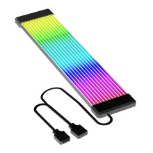 RGB Power Extension Cable, ARGB Motherboard Power Supply Cable, 5V 3Pin Synchronized PSU Cable with LED Diffused Soft Silicone Tube (X12 Wide (for 24