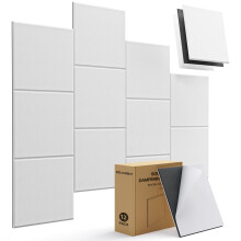 Soundsbay Soundproofing Panels, 12 Pack Mass Loaded Vinyl Sound Proof Barrier Acoustic Panels Self-Adhesive, 12''X12''X0.4'' MLV Insulation Sheet, An
