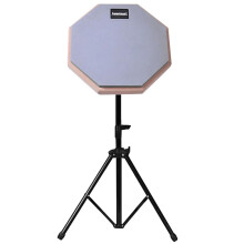 8 Inches Silent Practice Drum Pad with Adjustable Stand Snare Drum Practice Pad Shock‑Absorbent Practice Training Drum Pad for Adults and