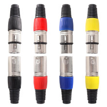 KUOQIY 4 Pairs 3 Pin XLR Connector, XLR Cable Connector Male and Female, Mic Audio Socket, for DMX Signal Wire or Audio Mixer Microphone Connectors,