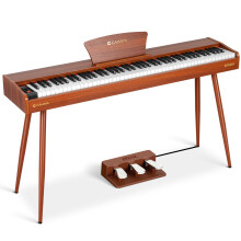CAHAYA Digital Piano 88 Key - Full-size Weighted Electric Piano Wooden Body with 380 Sounds Triple Pedal for Beginners Supports USB-MIDI