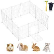 Pet Playpen, Small Animals Playpen with Door, DIY Encrypted Metal Wire Rabbit Fence, Guinea Pigs Cages, Kitten Playpen