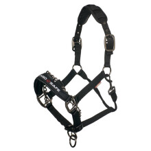 ProSafe Horse Headcollar in Black - Extra Padding - Adjustable at Nose and Poll Strap - X-Large