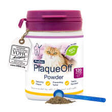 ProDen PlaqueOff 40g Powder for Cats, 100% Natural Tooth Care Powder, Protects Against Bad Breath, Helps with Tartar and Plaque