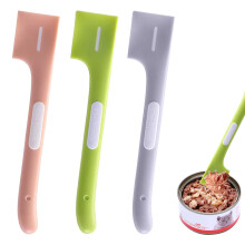 Feibety 3 Pcs Pet Food Can Spoon Pet Food Mixing Spoons Silicone Food Canned Scoop Mini Spatula Food Can Spoon for Dogs and Cats,Long Handle Dog Cat