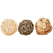 Rosewood Naturals Trio of Fun Balls, Small Animal Activity Toys, Natural Materials Hand Woven for Small Animals (2 x Pack of 3 Balls)