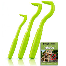 HouChanges 3Pcs Tick Remover Tool,Painlessly Tick for Dogs Cats and Humans Pets Green