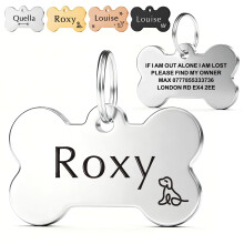 EDSG Personalised Dog Tags for Pets UK | Deep Engraved Stainless Steel Cat & Dog Name ID Tags | Scratch, Rust & Fade Resistant | Anti-Lost Pet Tag fo
