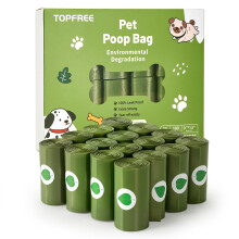 Topfree Poo Bags for Dog Waste, 18 Rolls 180 Dog Poop Bags, Super Strong 100% Leak Proof Dog Poo Bags (Green)