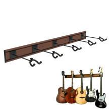 Koldot Wall Mount Hanger With 5 Adjustable Hangers - Multi-Angle Add-on Hook for Guitar, Bass, Banjo - Acoustic and Electric (Wood Grain Color)