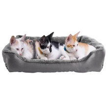 Daniel James Cat & Dog Bed - Washable Fleece Pet Cat Dog Sofa Bed with Non-Slip Base - Soft Cosy Mattress Cushion for Small, Medium, Large Pets - Lar